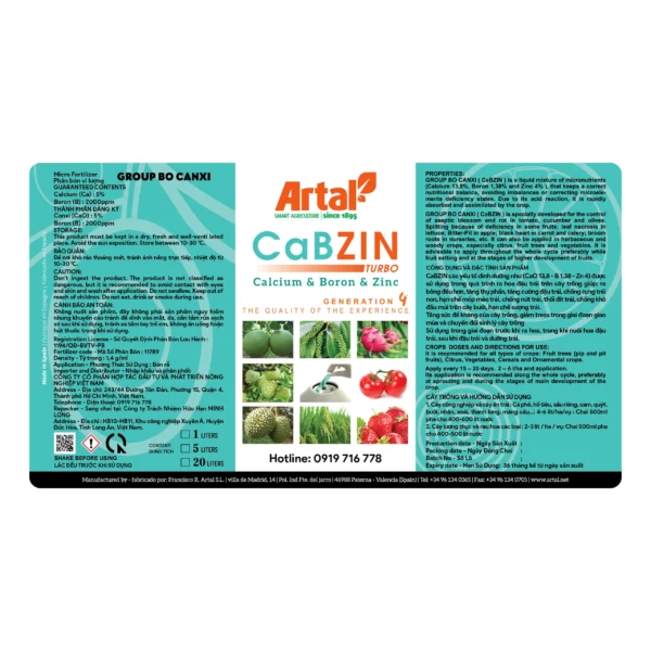 PHÂN BÓN VI LƯỢNG DULZEE CaBZIN - Hình ảnh 2